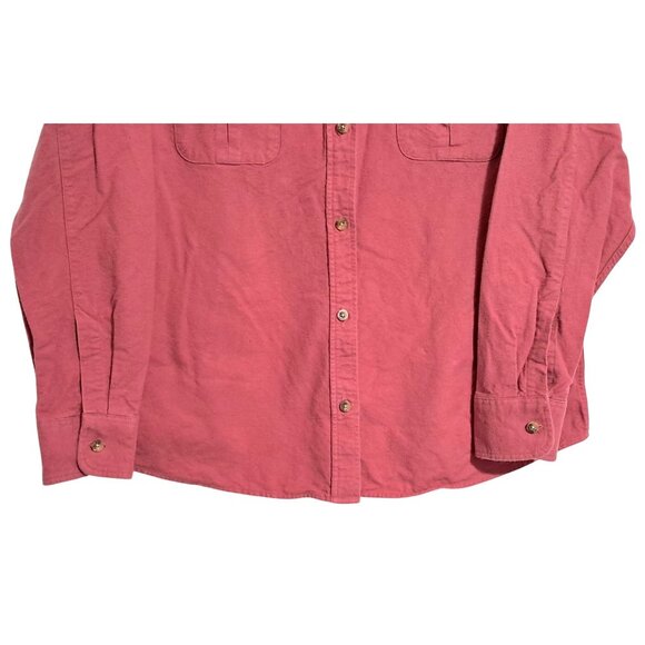 Vintage L.L. Bean Mens Chamois Cloth Shirt XL Salmon Red El Salvado Made Heavy C - Picture 6 of 9